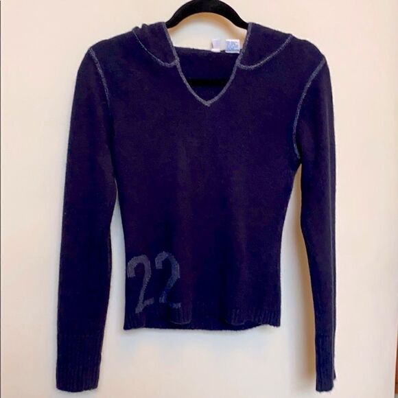 Top shop Smudge Navy Hooded Sweater - Picture 4 of 15
